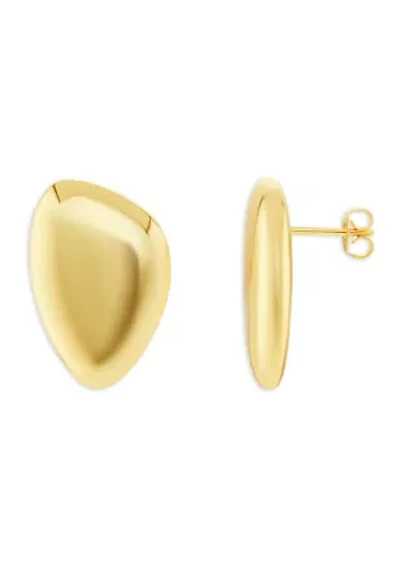 Gold Plated Polished Geometric Shape Stud Earrings