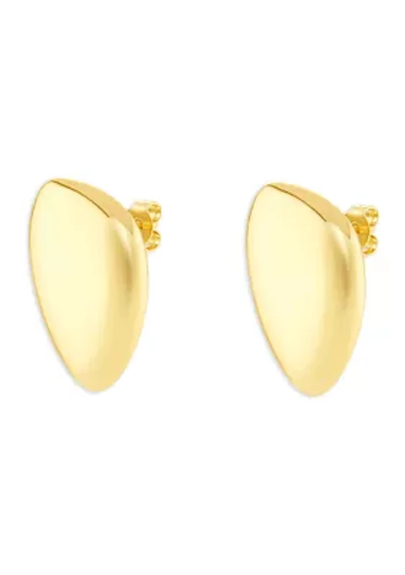 Gold Plated Polished Geometric Shape Stud Earrings