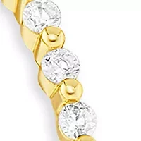 Plated Cubic Zirconia Triple Row C Hoop Earrings