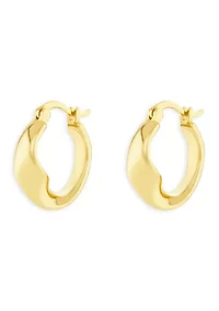 Fine Plated Twisted Click Top Hoop Earrings