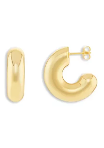 Fine-Plated Polished Chunky C-Hoop Earrings