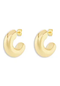 Fine-Plated Polished Chunky C-Hoop Earrings
