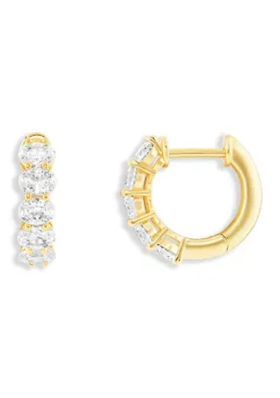 Cubic Zirconia Huggie Hoop Earrings