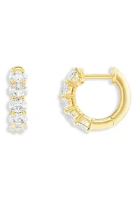 Cubic Zirconia Huggie Hoop Earrings