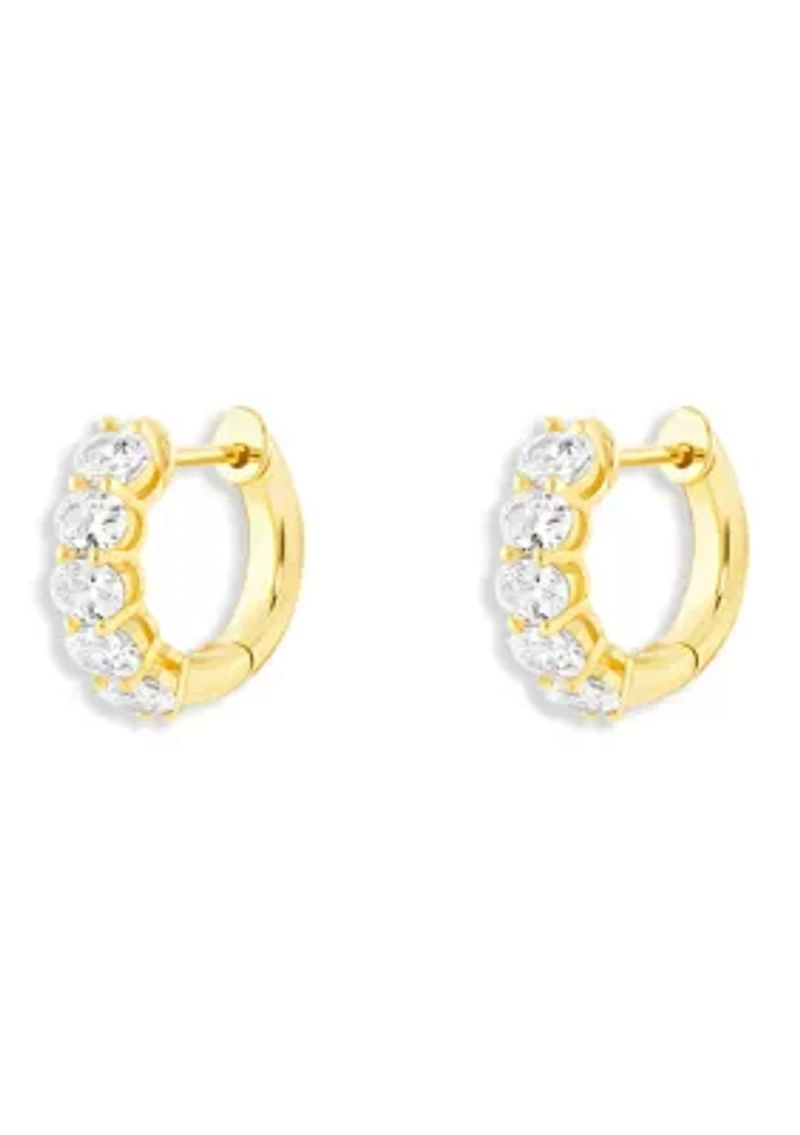 Cubic Zirconia Huggie Hoop Earrings