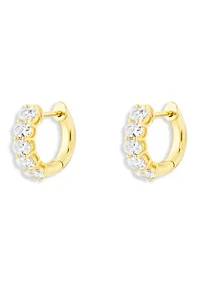 Cubic Zirconia Huggie Hoop Earrings