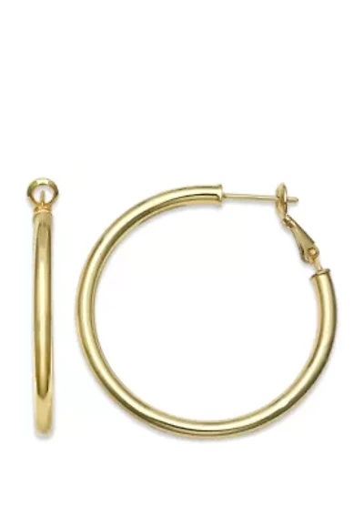 Fine Plated Hinge Hoop Earrings