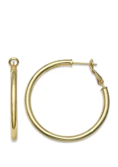 Polished Hoop Paddle Back Earrings