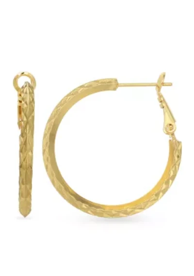 30 Millimeter Gold Plated Hoop Earrings