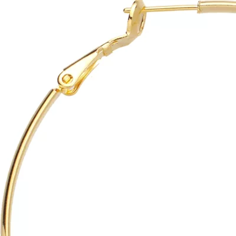 60 Millimeter Gold Plated Round Hoop Earrings