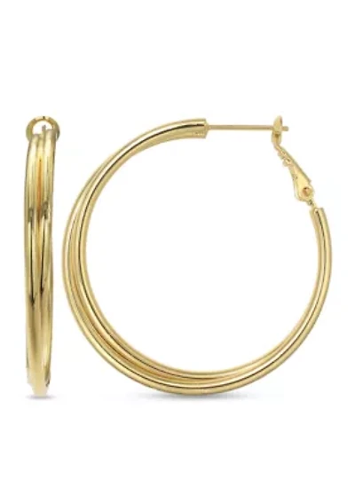 24k Over Fine Silver-Plated 30-mm. Hoop Earrings