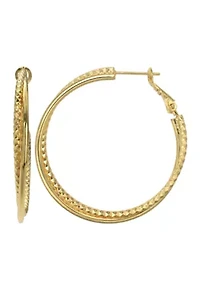 Gold Plated Double Hoop Earrings