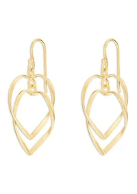 Double Heart Drop Earrings