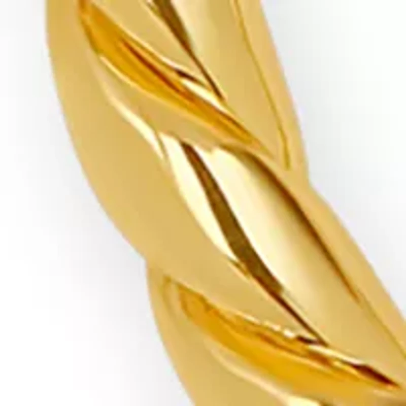 Gold Plated 40 Millimeter Twisted Oval Hoop Earrings