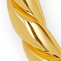 Gold Plated 40 Millimeter Twisted Oval Hoop Earrings