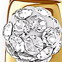 Gold Over Silver Plated Crystal Hoop Earrings