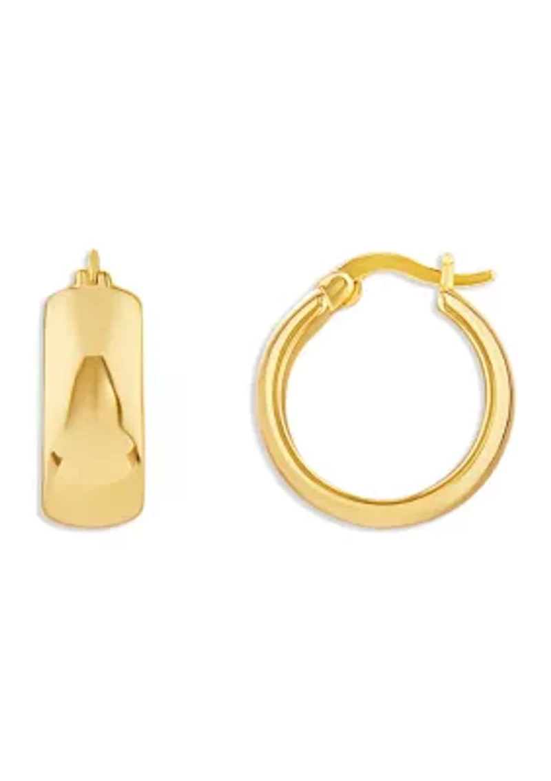 Fine Silver Plated 18 Millimeter Hoop Earrings