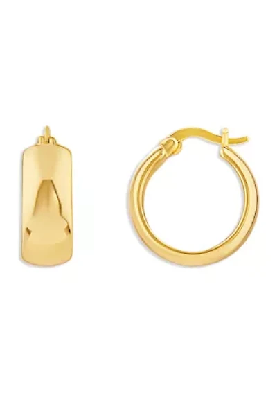 Fine Silver Plated 18 Millimeter Hoop Earrings