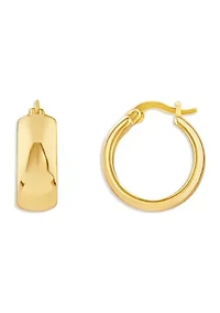 Fine Silver Plated 18 Millimeter Hoop Earrings