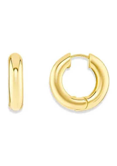 Gold Tone Hinged Hoop Earrings