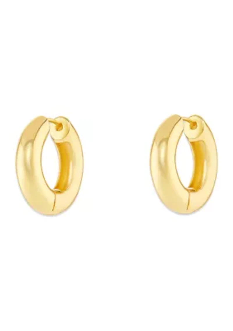 Gold Tone Hinged Hoop Earrings