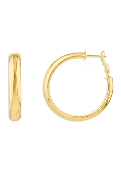 Fine Silver Plated 40 Millimeter Round Hoop Earrings