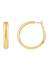 Fine Silver Plated 40 Millimeter Round Hoop Earrings
