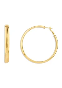 Gold Over Silver Plated 60 Millimeter Round Hoop Earrings