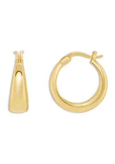 Gold Plated 20 Millimeter Polished Graduated Hoop Earrings