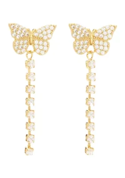 Gold Over Fine Silver Plated Butterfly Earrings