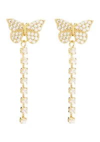 Gold Over Fine Silver Plated Butterfly Earrings
