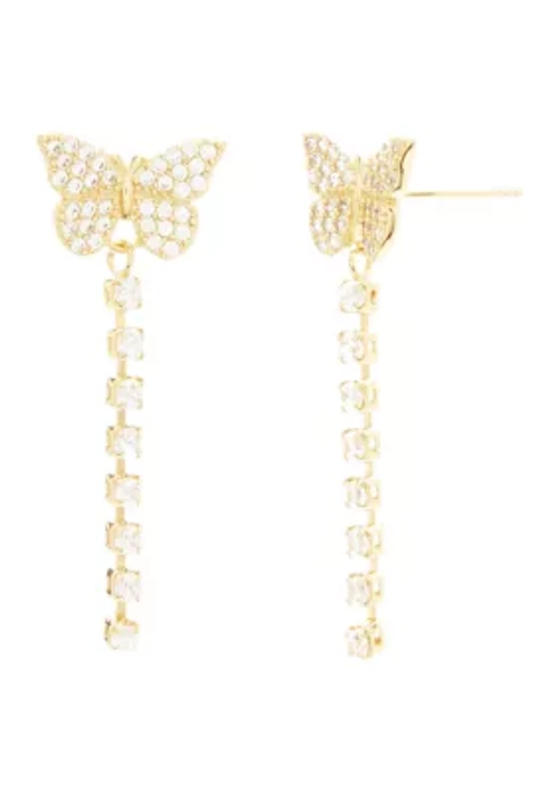 Gold Over Fine Silver Plated Butterfly Earrings