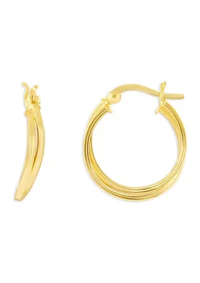 Sterling Silver 20 Millimeter Polished Double Hoop Earrings