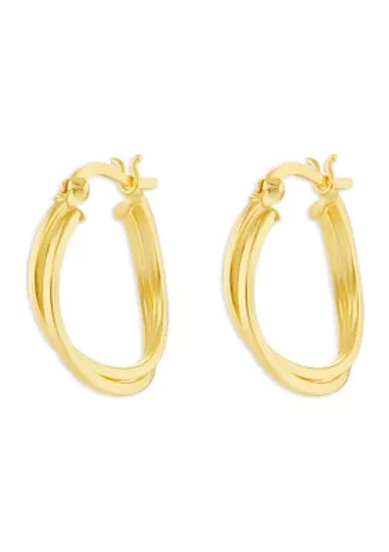 Sterling Silver 20 Millimeter Polished Double Hoop Earrings