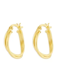 Sterling Silver 20 Millimeter Polished Double Hoop Earrings