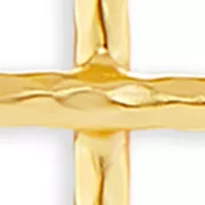 Sterling Silver Hammered Cross Drop Earrings
