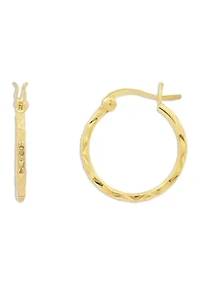 Diamond Cut Clicktop Hoop Earrings Sterling Silver