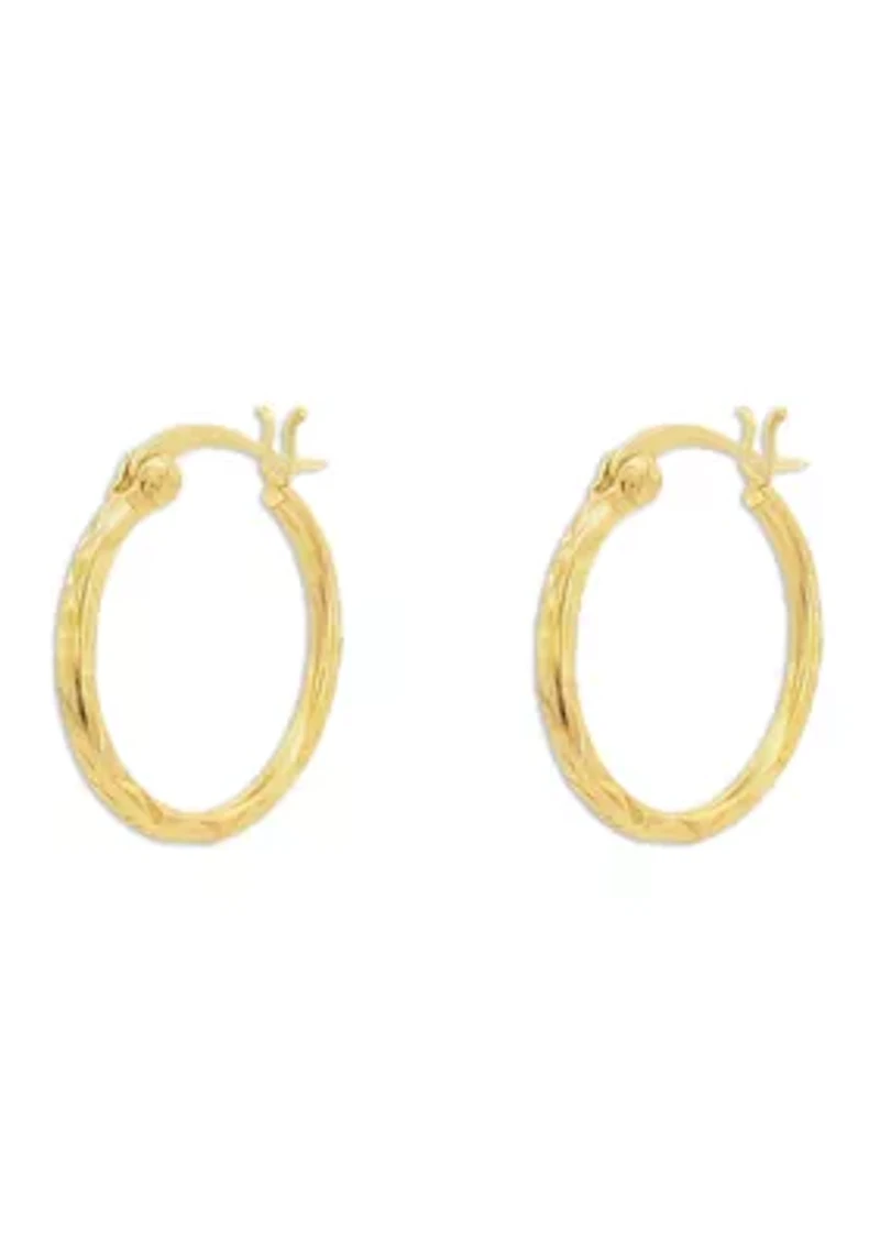 Diamond Cut Clicktop Hoop Earrings Sterling Silver