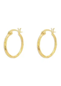 Diamond Cut Clicktop Hoop Earrings Sterling Silver