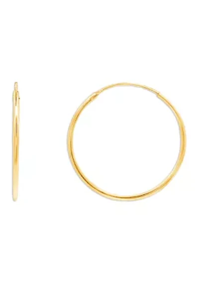 Polished Endless Hoop Earrings Sterling Silver