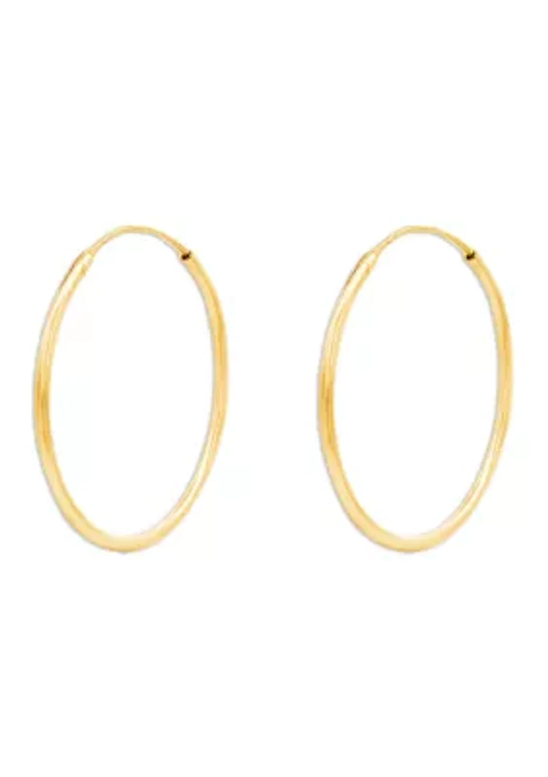 Polished Endless Hoop Earrings Sterling Silver