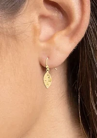 Flower Filigree Marquise Shape Drop Earrings in Gold Over Sterling Silver 