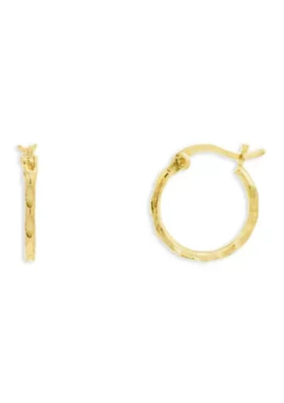 Diamond Cut Clicktop Hoops Sterling Silver