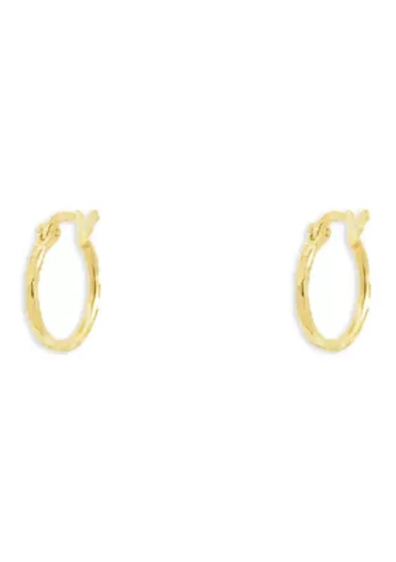 Diamond Cut Clicktop Hoops Sterling Silver