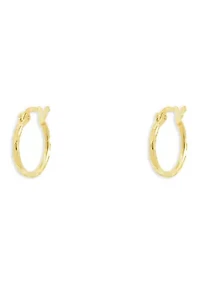 Diamond Cut Clicktop Hoops Sterling Silver