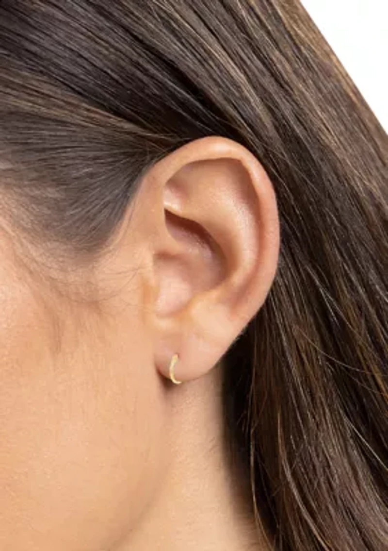 Diamond Cut Clicktop Hoops Sterling Silver