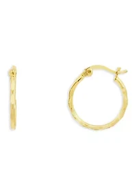 Diamond Cut Clicktop Hoop Earrings in Gold Over Sterling Silver