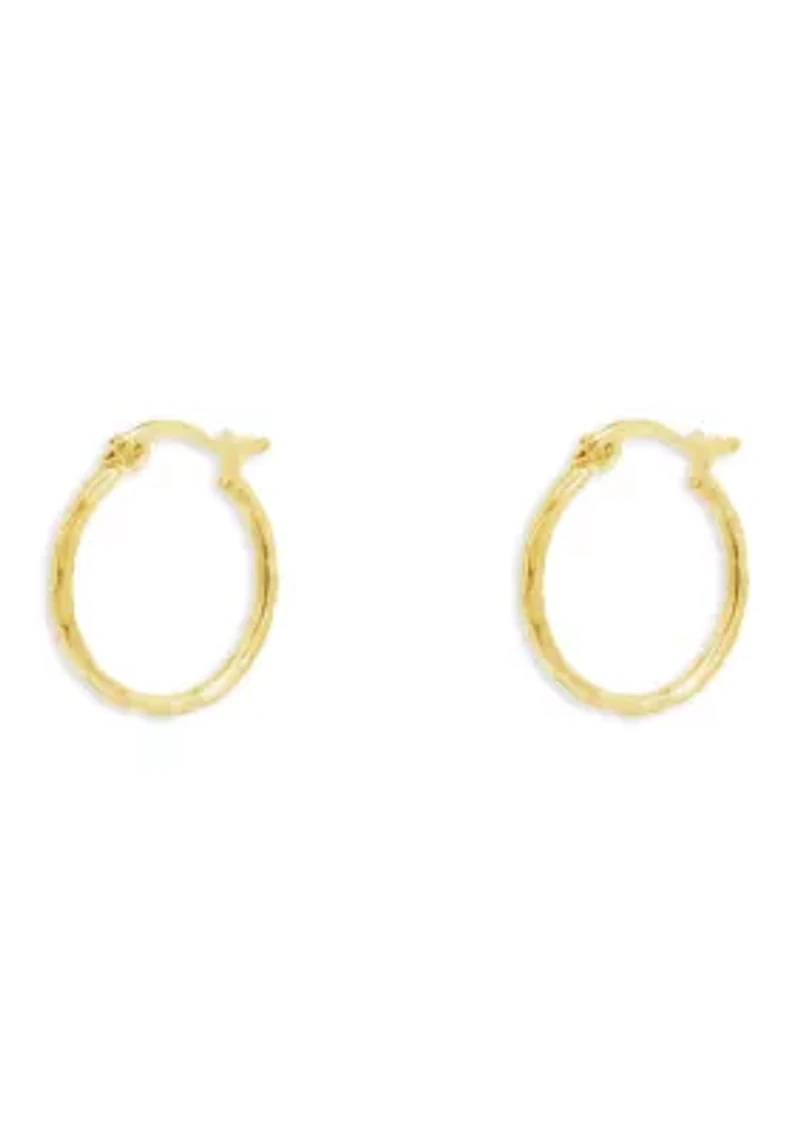 Diamond Cut Clicktop Hoop Earrings in Gold Over Sterling Silver