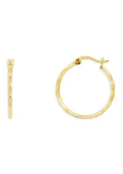 Diamond Cut Clicktop Hoop Earrings Gold Over Sterling Silver