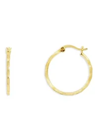 Diamond Cut Clicktop Hoop Earrings Gold Over Sterling Silver